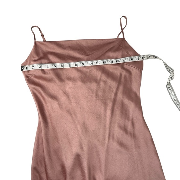 Express Maxi Slip Dress M Light Pink Cowl 2 Slit Y2K Fairy Beach Resort Vacation - Picture 7 of 9